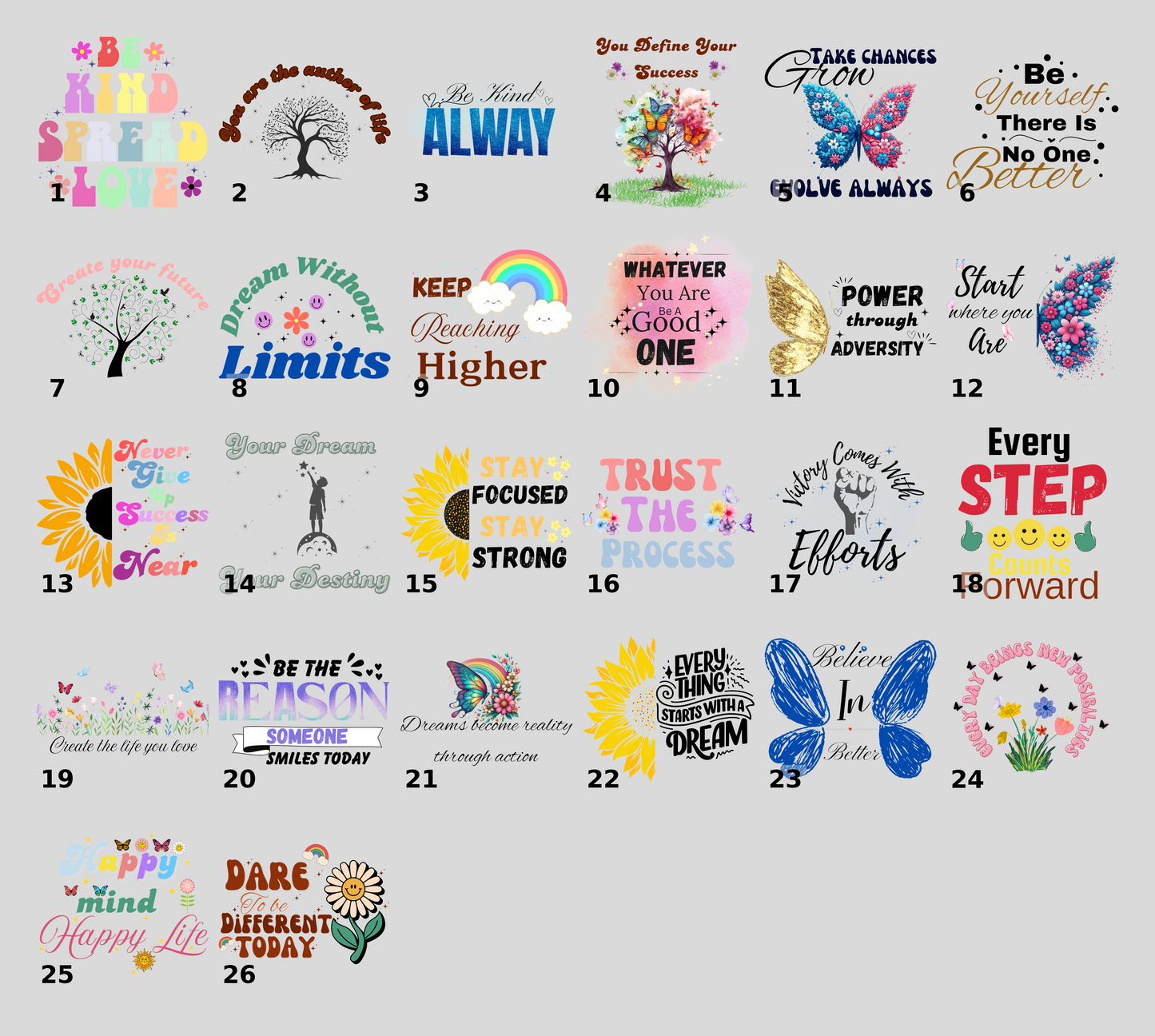 Dream Without Limits Retro Smiley & Flower DTF Transfer Iron-On for Motivational Group Apparel & Fun Youth Shirts