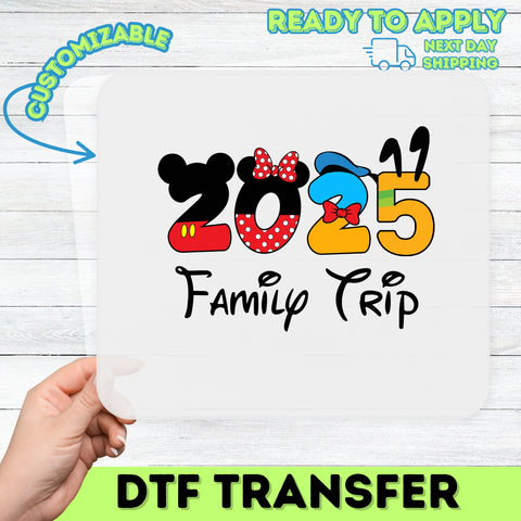 Magical 2025 Disney-Inspired DTF Transfer: Ready To Press Fun Family Disney Trip Shirt Design