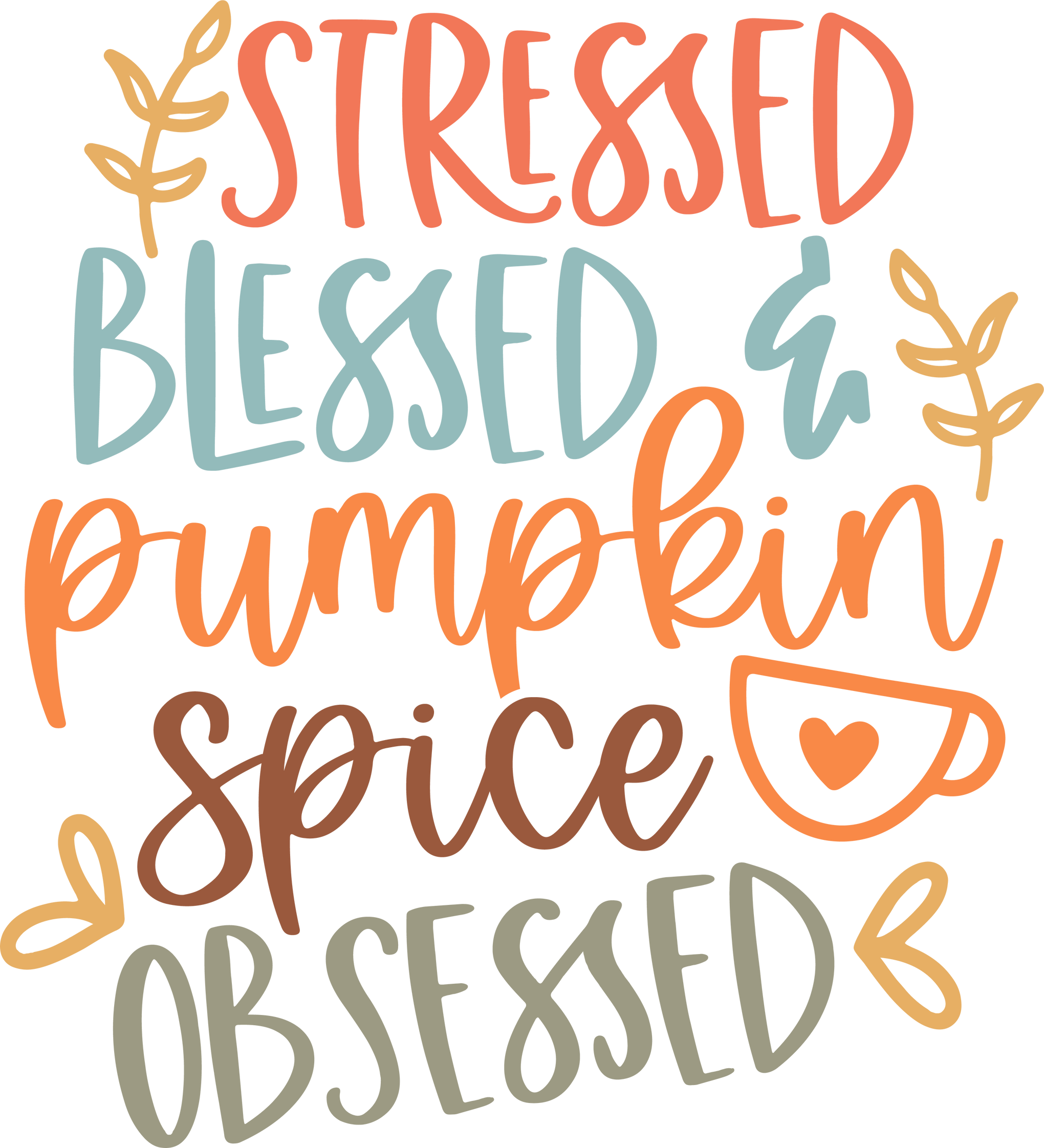 Autumn T-Shirt, Pumpkin Shirt, Fall Shirt, Coffee Graphic Tees, Fall Season Gifts, Shirts for Women, Stressed Blessed Pumpkin Spice Obsessed