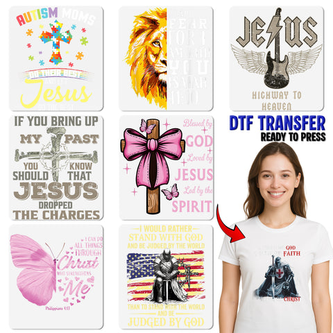 Faith & Music Boho Spiritual Acoustic Guitar DTF Transfer for Church Groups & Nature Music Lovers Shirt