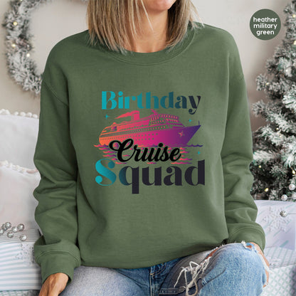 Birthday Cruise Squad DTF Transfer Cute Retro Ready To Press T-shirt Design for Group Celebration Apparel