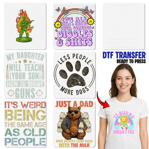 Funny Birthday Humor DTF Transfer for Unisex Apparel - I'm Too Old for This Shit Sarcastic Design Ready to Press Gift