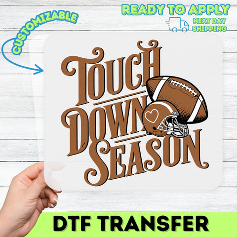Retro Football Season DTF Transfer, Touchdown Celebration Shirt, Ready To Press, Vintage Sports Apparel, Tailgating & Game Day Wear