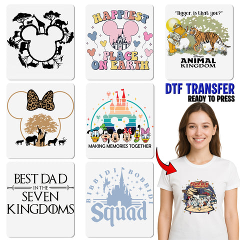 Safari Disney Vacation DTF Iron-On Transfer, Cute Family Shirts, Ready To Press T-Shirt for Disney Enthusiasts & Parents