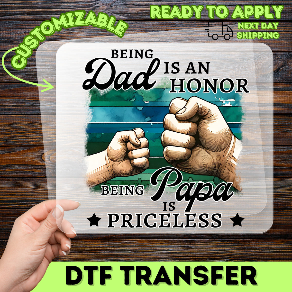 Heartwarming Father's Day Iron-On DTF Transfer - Cute Vintage Family Design for Tees or Sweatshirts - Dad & Child Bond Gift