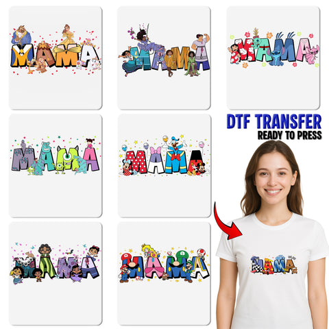 Cute Cartoon Jungle Animal Ready To Press DTF Transfer for Family Matching Shirts - Ideal for Kids' Birthdays