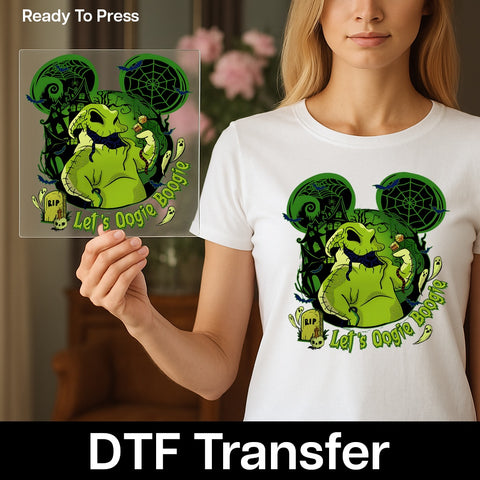 Iron-On Funny Oogie Boogie Halloween DTF Transfer Spooky Shirt for Halloween Enthusiasts