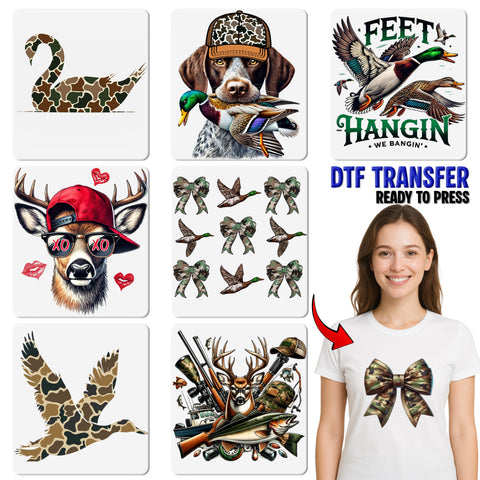 Cool Duck with Sunglasses DTF Transfer for Urban Hip-Hop Animal T-Shirt, Funny Camo Cap Duck Ready To Press Iron-On
