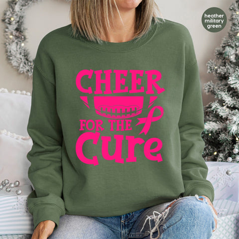 Iron-On Cheer for the Cure Breast Cancer Awareness DTF Transfer for Sports Fans & Apparel
