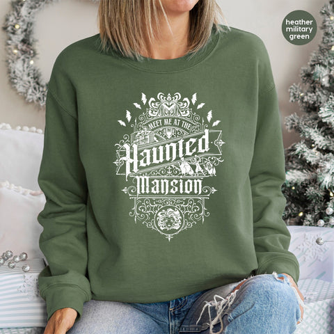 Spooky Haunted Mansion DTF Transfer for Halloween Shirts & Apparel - Ready To Press Gothic Style for Halloween Enthusiasts