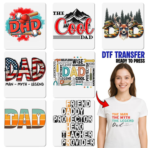 Patriotic American Flag Dad Graffiti dtf transfer, ready to press iron on for Father's Day & 4th of July, funny t-shirt gift from kids