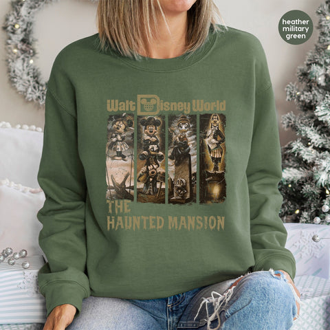 Haunted Mansion Cartoon Gothic Disney DTF Transfer for Halloween Apparel & Family Costume