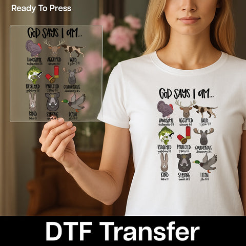 Outdoor Adventure DTF Transfer for Hunting & Fishing Shirt, Funny Sportsman Apparel, Ready to Press Wildlife Design, Nature Gift