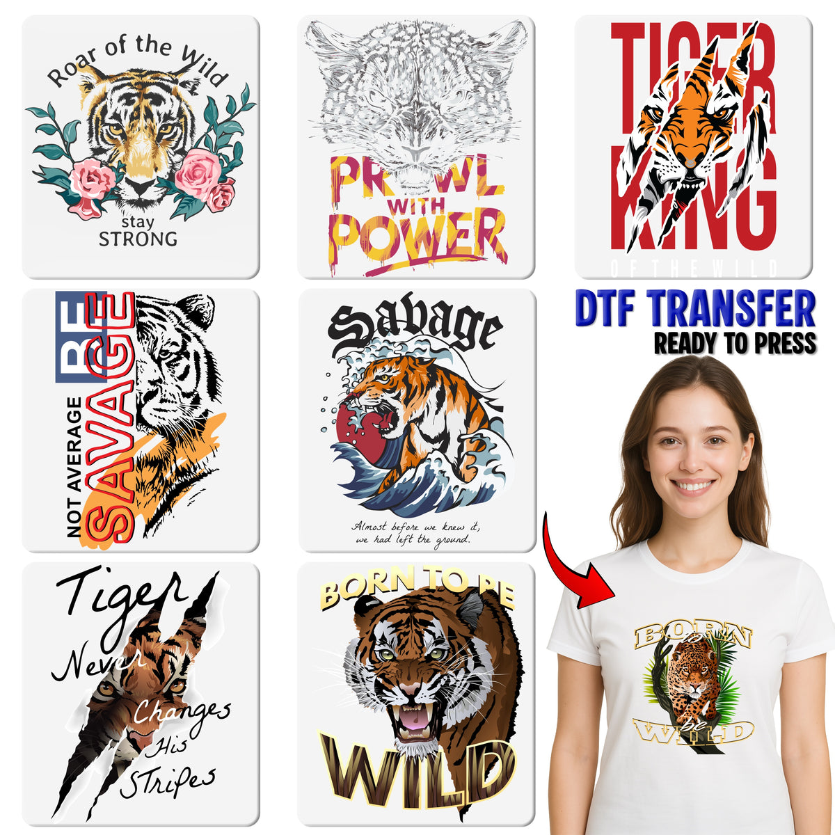 Funny Tiger Coffee DTF Transfer for Apparel, Quirky Animal Humor Ready To Press Iron-On, Perfect for T-Shirts, Coffee Lovers Gift