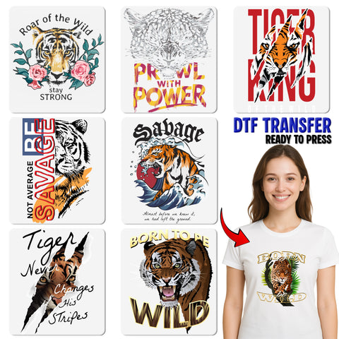 Funny Tiger Coffee DTF Transfer for Apparel, Quirky Animal Humor Ready To Press Iron-On, Perfect for T-Shirts, Coffee Lovers Gift