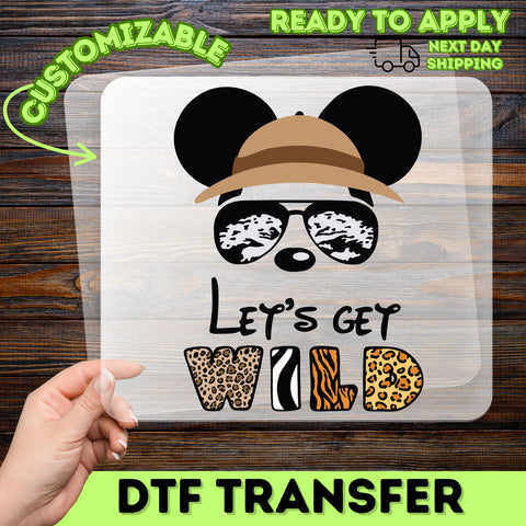 Safari Adventure Safari- Themed DTF Transfer for Fun T-Shirts - Ready to Press Wild Animal Print Iron-On for Group Parties