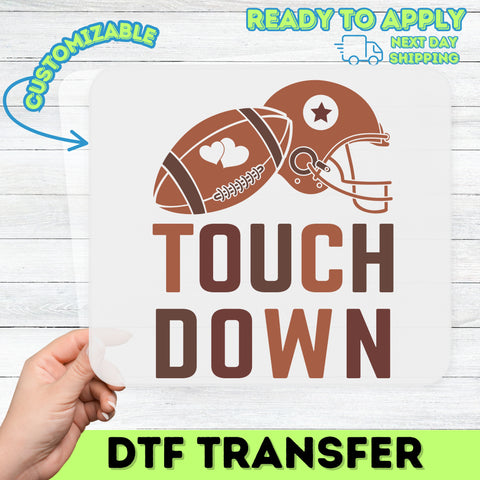 Retro Football Touchdown DTF Transfer for Funny Game Day T-Shirt & Romantic Sports Apparel