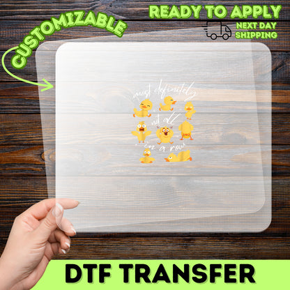 Funny & Cute Ducks In A Row DTF Transfer, Ready To Press Quirky Duck Shirt Design, Perfect For Friends & Family Apparel T-shirt