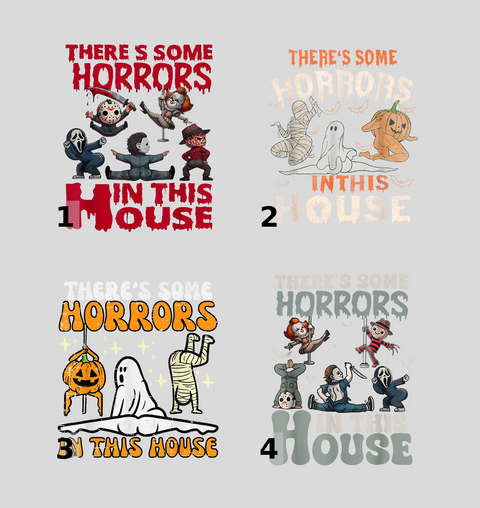 Funny Halloween Horror Character DTF Transfer Shirt - Ready to Press Iron-On Cartoon Tee for Halloween Enthusiasts & Parties