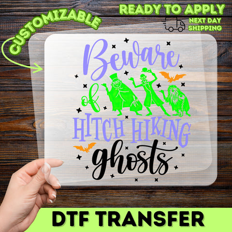 Spooky Halloween Iron-On DTF Transfer Ghost Shirt for Theme Park Fans & Family Fun