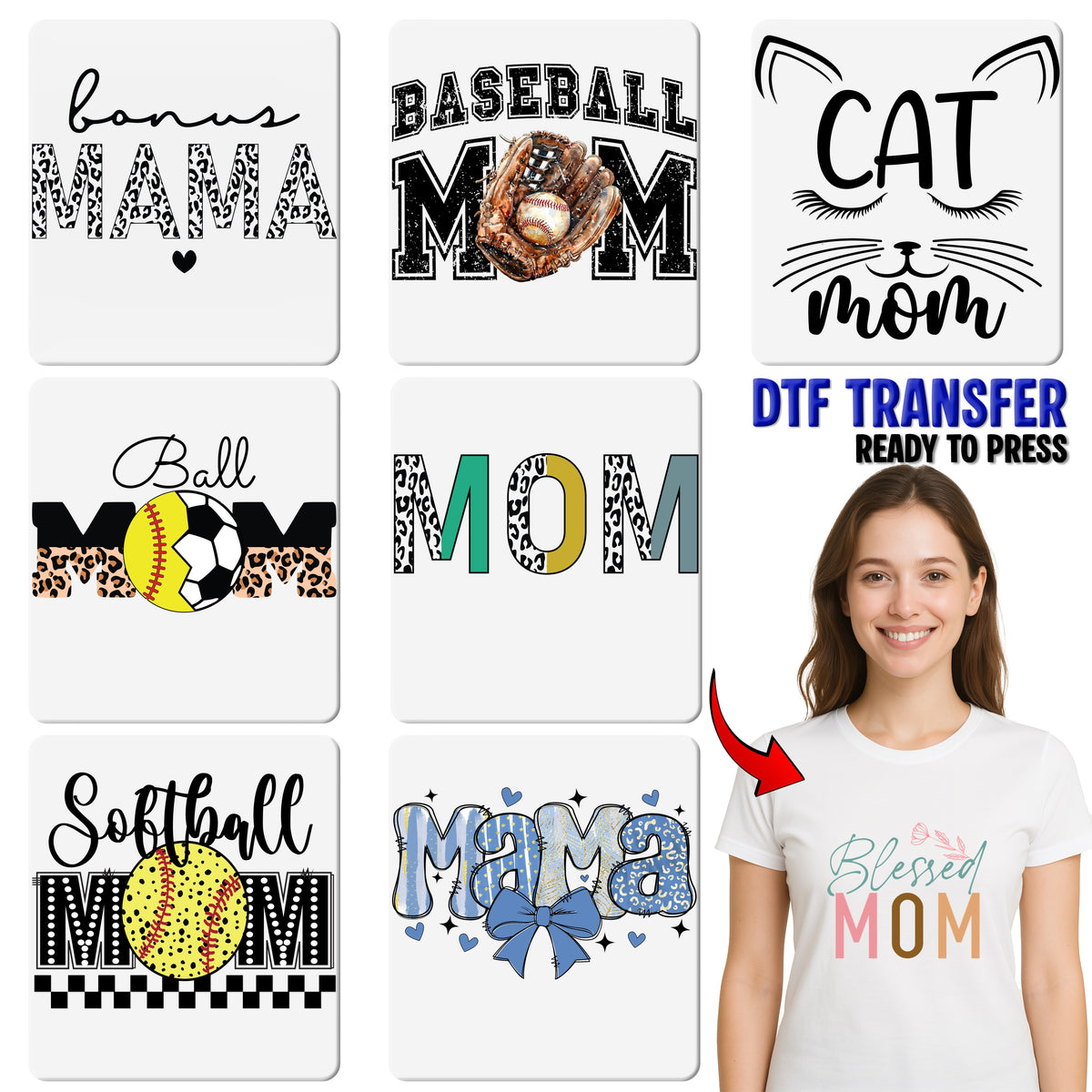 Fashionable Leopard Print MAMA DTF Transfer for Mother's Day Shirt, Trendy Iron-On Design, Ready to Press Apparel for Stylish Moms
