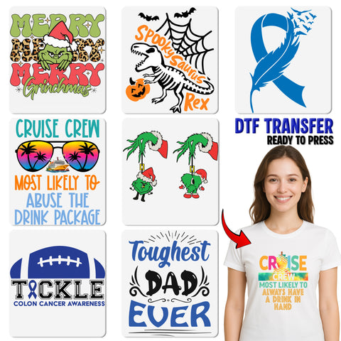 Funny Grinch Christmas Iron-On DTF Transfer for Trendy Holiday Apparel & Quirky Group Shirts