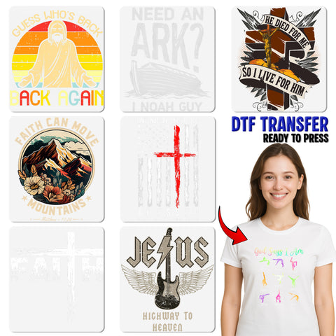 Cute Autism & Faith Iron-On Ready To Press DTF Transfer for Moms T-Shirt - Uplifting Christian Autism Apparel