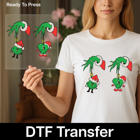 Funny DTF Transfer Christmas Group Apparel Santa & Christmas Characters Ready To Press Iron-On Holiday Humor T-Shirt for Parties