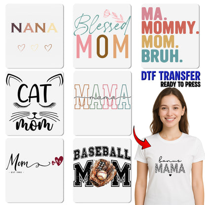 Cute Baseball Mom DTF Transfer Ready To Press for Game Day Apparel & Sports Mom Shirt
