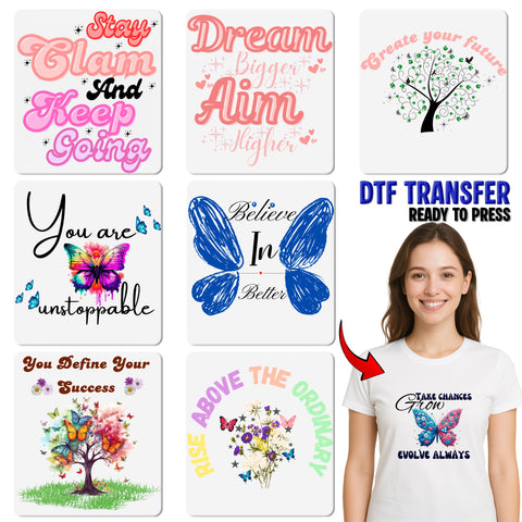 Motivational Dream Bigger & Aim Higher DTF Transfer for Team Building Shirts & Group Events