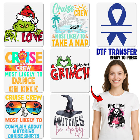 Funny Cruise Vacation Humor DTF Transfer for T-Shirt – Iron-On & Ready To Press for Selfie Enthusiasts & Group Trips