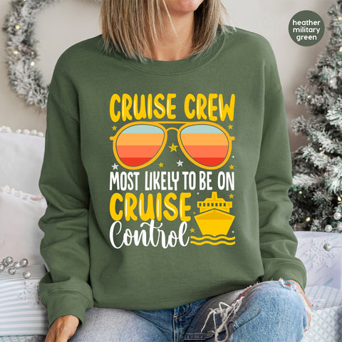 Fun Cruise Crew DTF Transfer, Funny Beach Vacation Iron-On, Retro Nautical Humor Shirt for Party Group & Family Apparel
