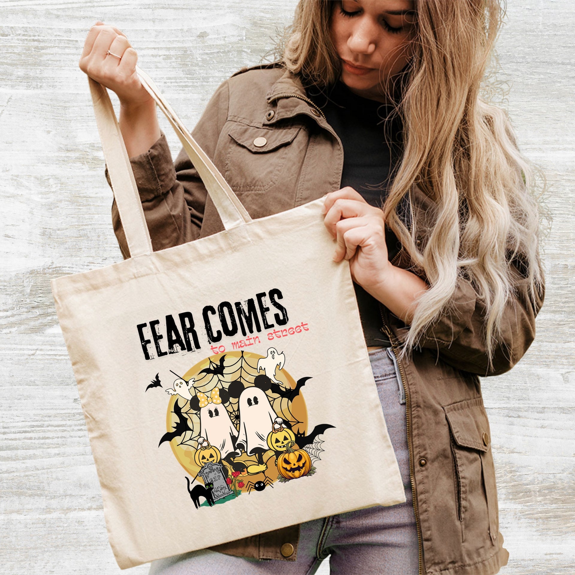Cute & Whimsical Halloween Ghost Characters with Mickey Ears DTF Transfer for Family Shirts