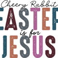 Cheery Rabbit Easter For Jesus Shirt, Happy Easter Shirt, Christian Woman Easter Day Gift, Bunny Easter Tee, Rabbit Lover Easter T-shirt