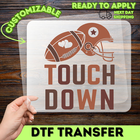 Retro Football Touchdown DTF Transfer for Funny Game Day T-Shirt & Romantic Sports Apparel