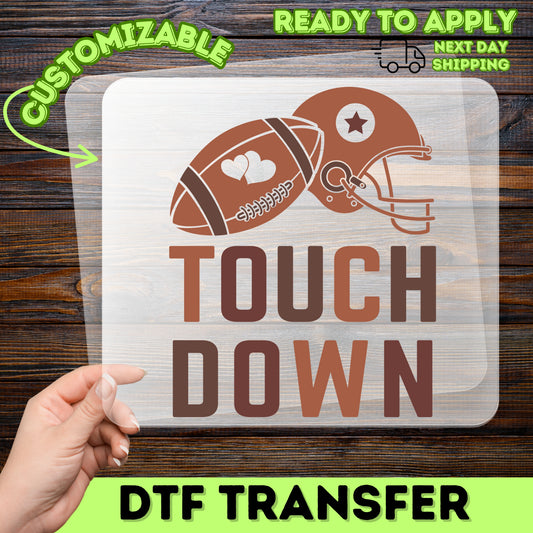 Retro Football Touchdown DTF Transfer for Funny Game Day T-Shirt & Romantic Sports Apparel