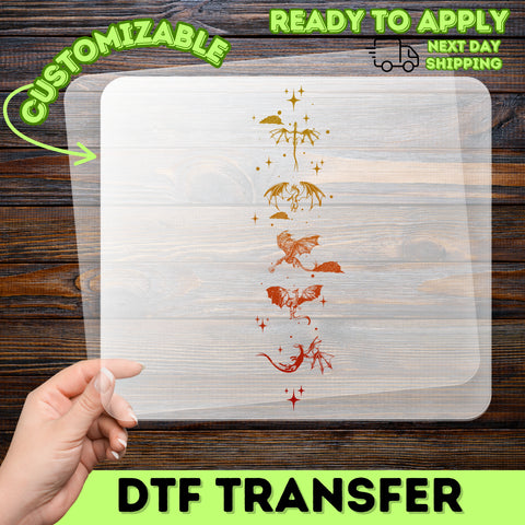 Fantasy Dragon Magic DTF Iron-On Transfer for Apparel, Retro Mystical Design for Group Celebrations, Halloween Shirt Art