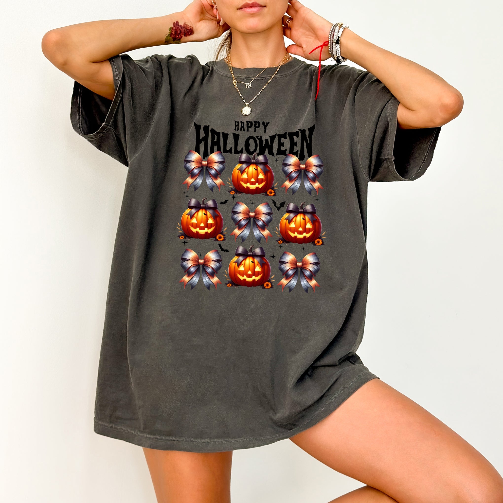 Elegant Halloween Pumpkin Spice Jack-O'-Lantern DTF Transfer for Moms & Festive Apparel