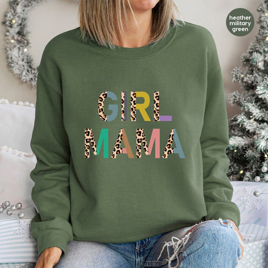 Stylish Leopard Print Girl Mama DTF Transfer for Trendy Mom Shirts, Ready to Press Mothers Day Apparel Gift