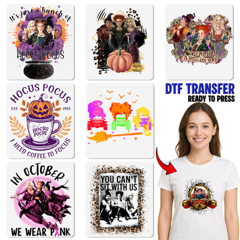 Funny Halloween Witches DTF Transfer Ready To Press Retro Pop-Culture Apparel for Parties & Collectors T-Shirts