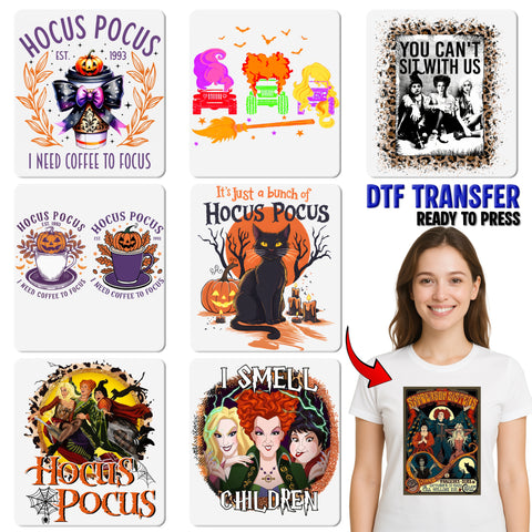 Nostalgic Retro Witch Halloween DTF Transfer Ready To Press for Group Outfit - Cute 90s Pop Culture Shirt Iron-On