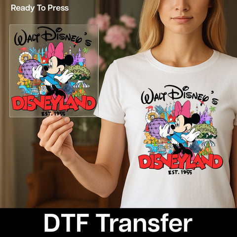 Disneyland Family Fun DTF Transfer, Cute Character Iron-On, Ready To Press Vacation T-Shirt, Disney Park Apparel for Fans