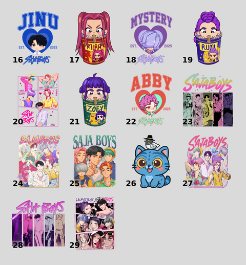 Anime Inspired Cute & Colorful Baby Mystery DTF Transfer, Ready To Press K-pop Group Apparel for Fans, Vibrant Pop Art T-shirt