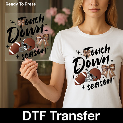 Football Game Day Funny Cute Sporty Chic DTF Transfer for Mom's T-Shirt Ready To Press Iron-On Apparel for Tailgate Party Gear