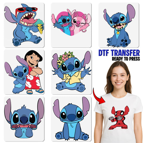Cute Animal Character Party DTF Transfer Ready To Press for Family Shirts or Friends Celebration Apparel