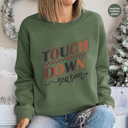 Retro Sports Football Celebration DTF Transfer - Touchdown Season Iron-On Game Day Apparel, Fall Football Fan T-Shirt Gift