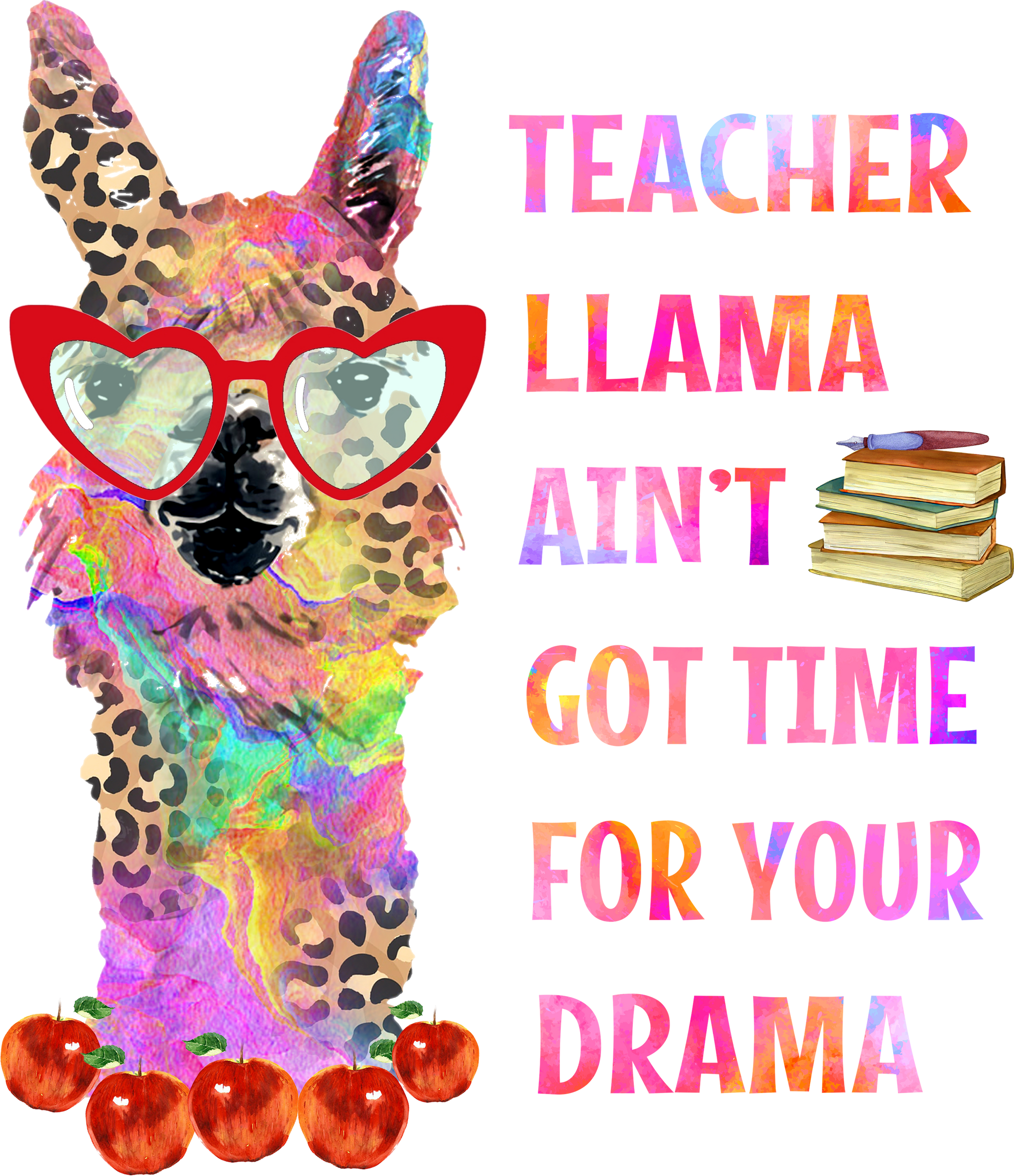 Funny Teacher Shirt, Llama Graphic Tees, Teacher Appreciation Gift, Leopard Print Clothing, Kindergarten Teacher Tshirt, Shirts for Women