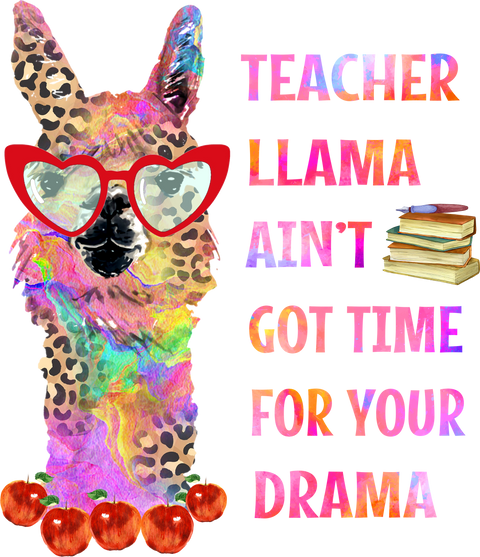 Funny Teacher Shirt, Llama Graphic Tees, Teacher Appreciation Gift, Leopard Print Clothing, Kindergarten Teacher Tshirt, Shirts for Women