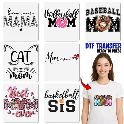 Mama DTF Transfer Cute Boho Animal Print Ready To Press Stylish Mother's Day Iron-On Apparel Gift