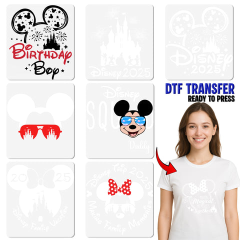 2025 Disney Family Vacation Iron-On DTF Transfer, Ready To Press Magic Castle Shirt Design, Fun Group Travel Theme Tee for Families